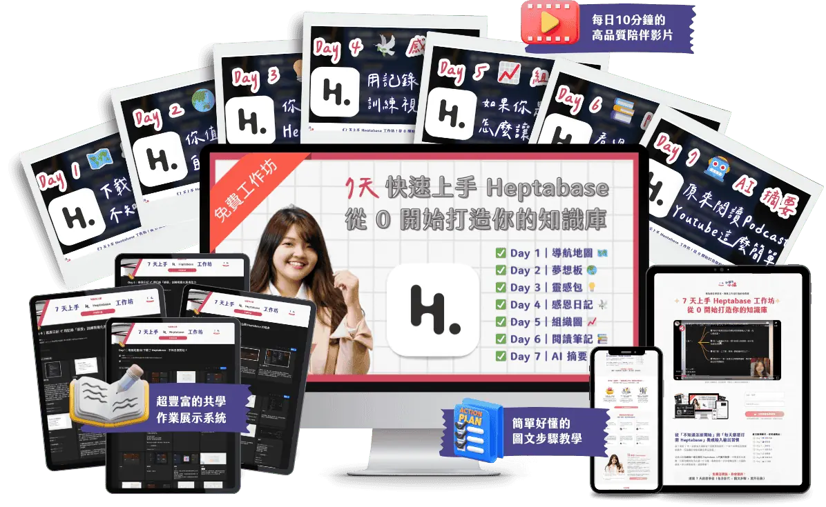 工作坊名稱：7 天上手 Heptabase 工作坊！從 0 開始打造你的知識庫